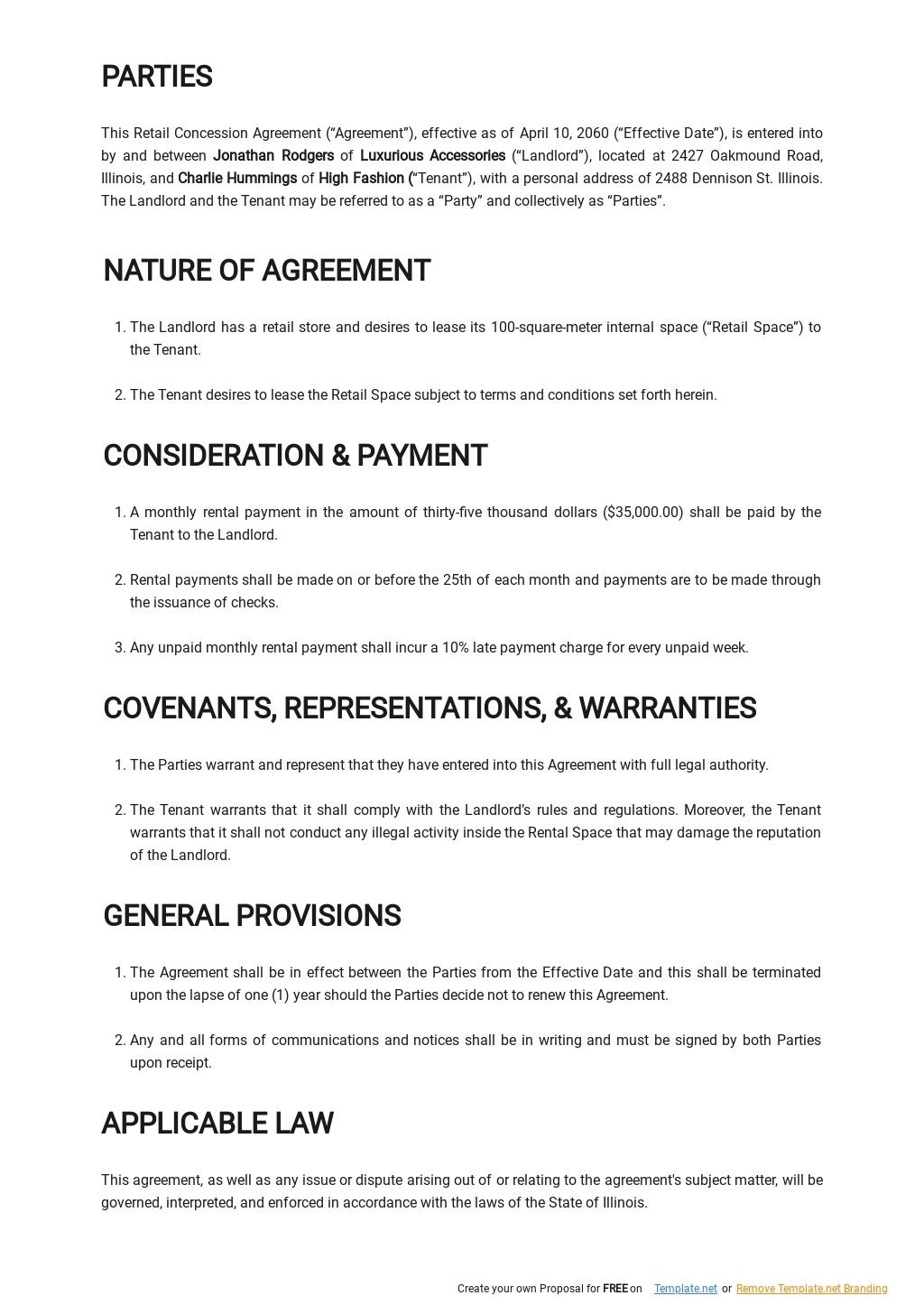 Free Retail Concession Agreement Template  1.jpe