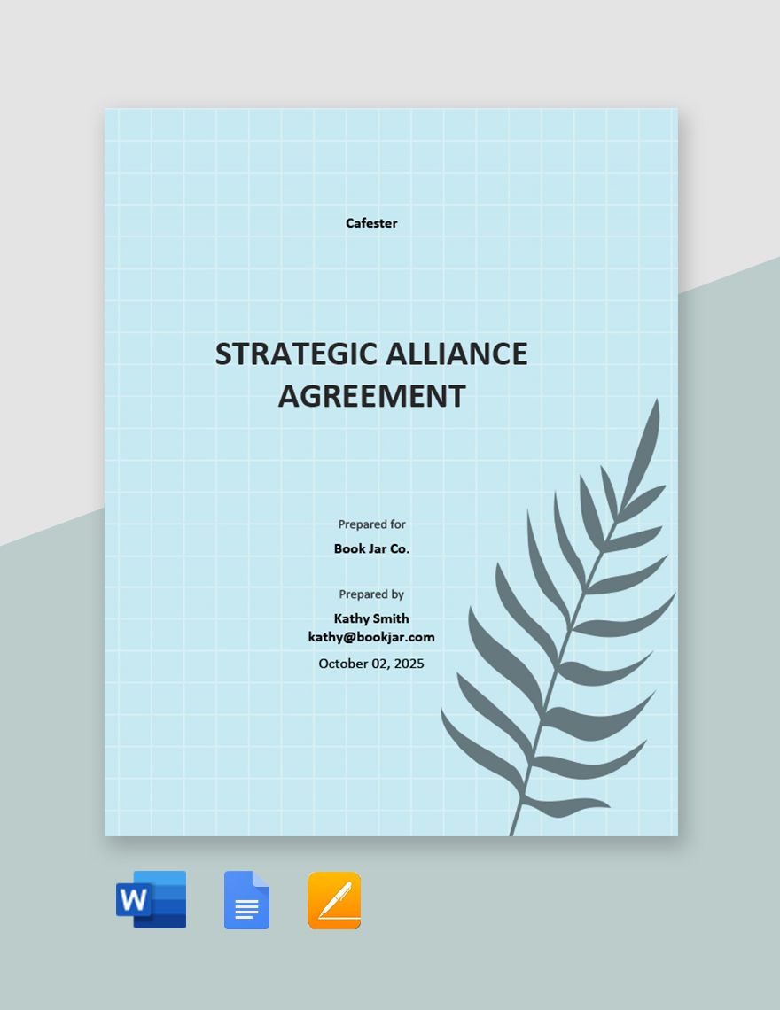 Simple Strategic Alliance Agreement Template