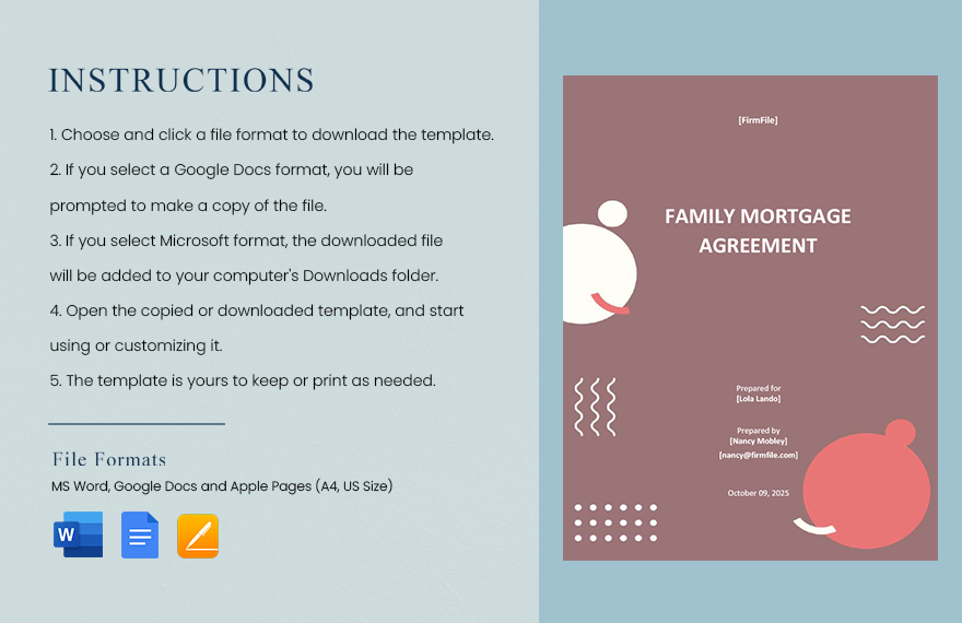 Family Mortgage Agreement Template