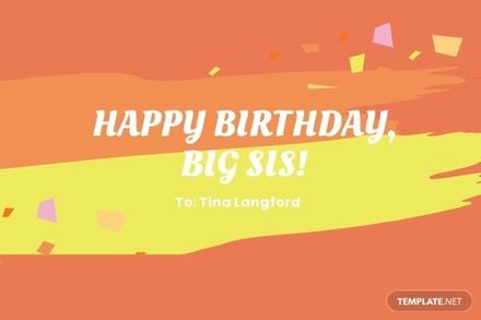 Birthday Card Template For Elder Sister