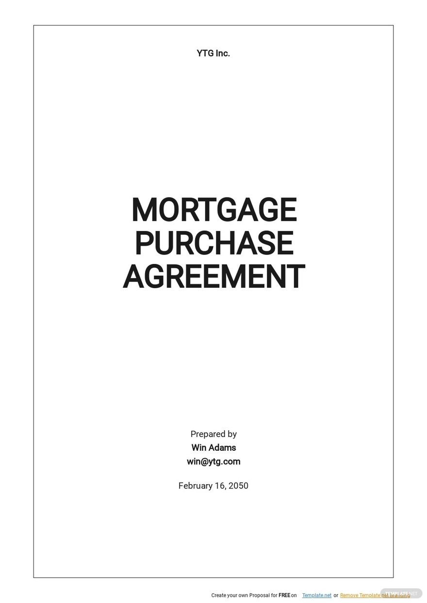 Mortgage Loan Agreement Template Free PDF Template net