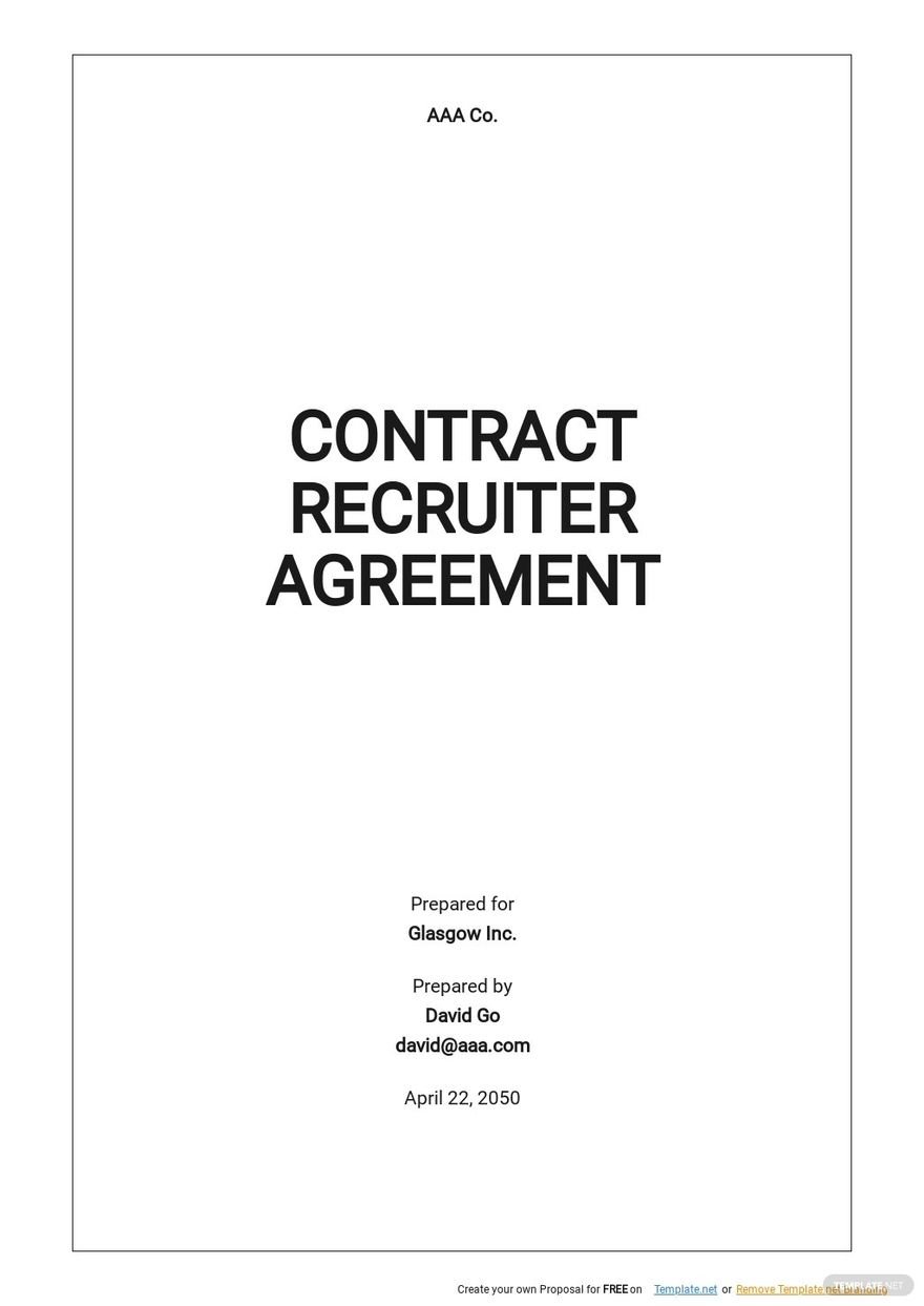 Freelance Recruiter Agreement Template Google Docs, Word, Apple Pages