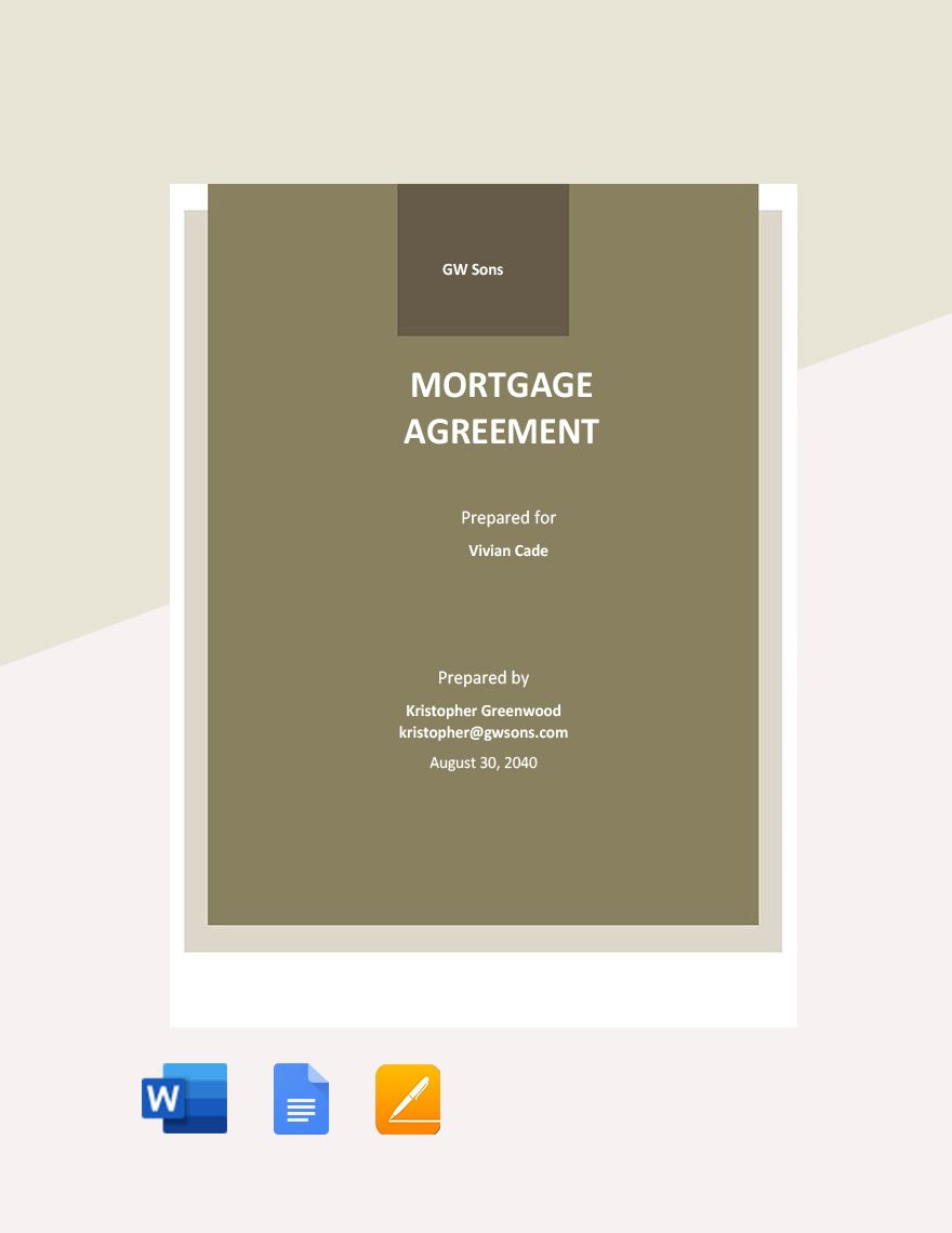 Simple Mortgage Agreement Template