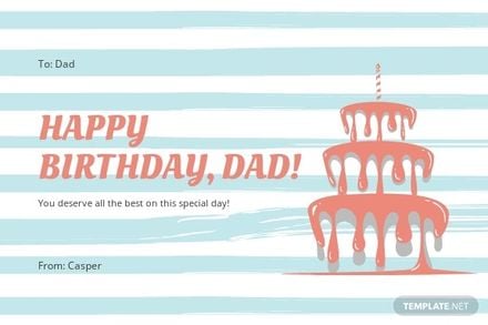 Personalised Birthday Card Template For Dad