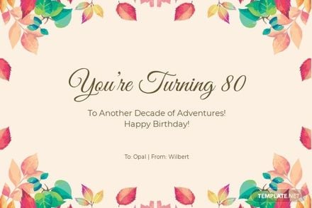 Funny 80th Birthday Card Template