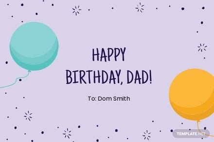 Special Birthday Card Template For Dad