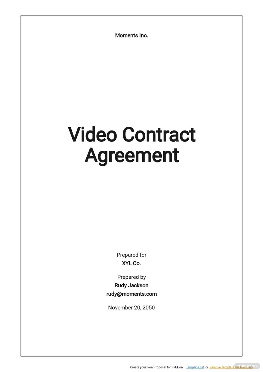Music Video Agreement Template Google Docs, Word, Apple Pages
