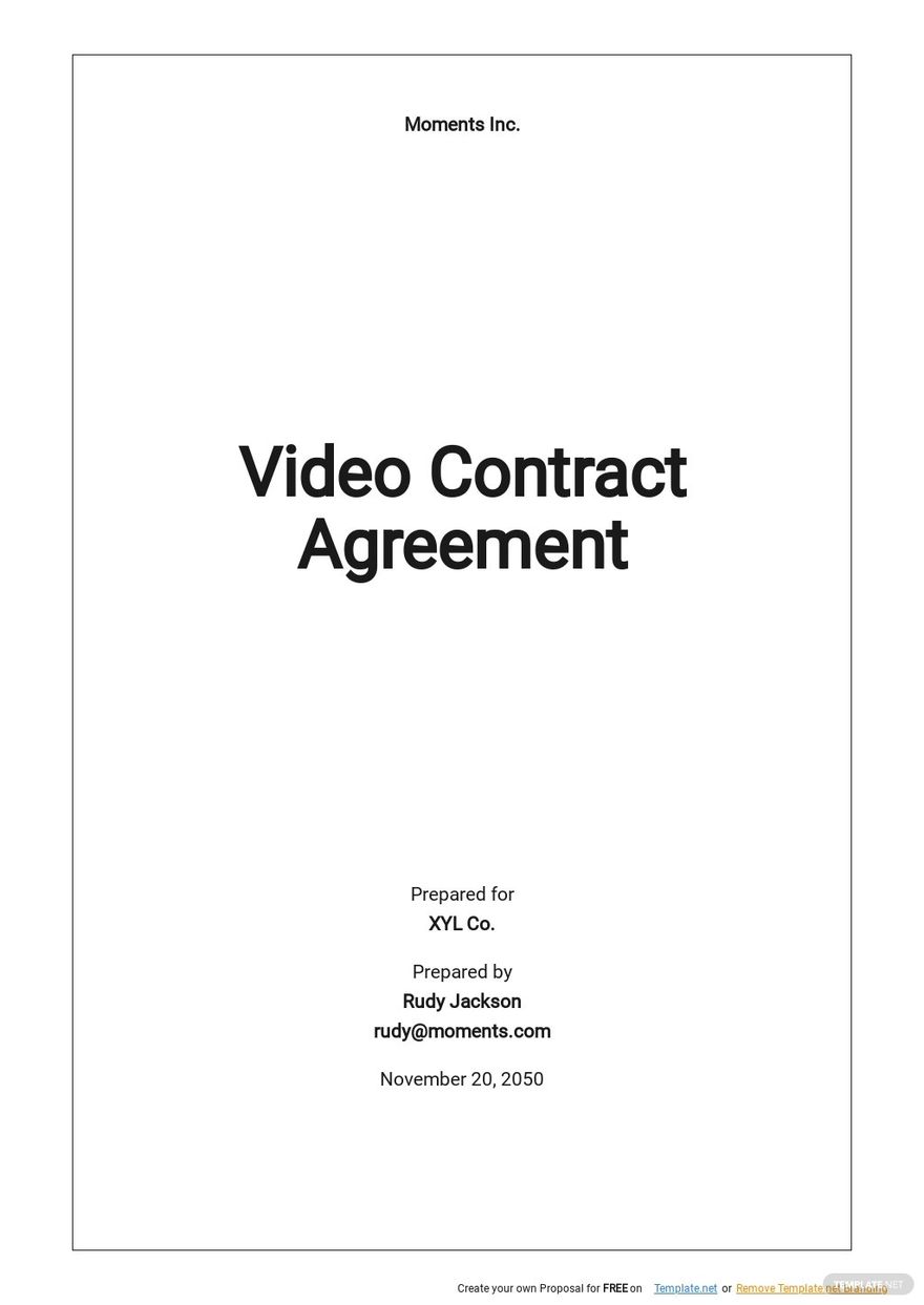 Music Video Agreement Template Google Docs Word Apple Pages 