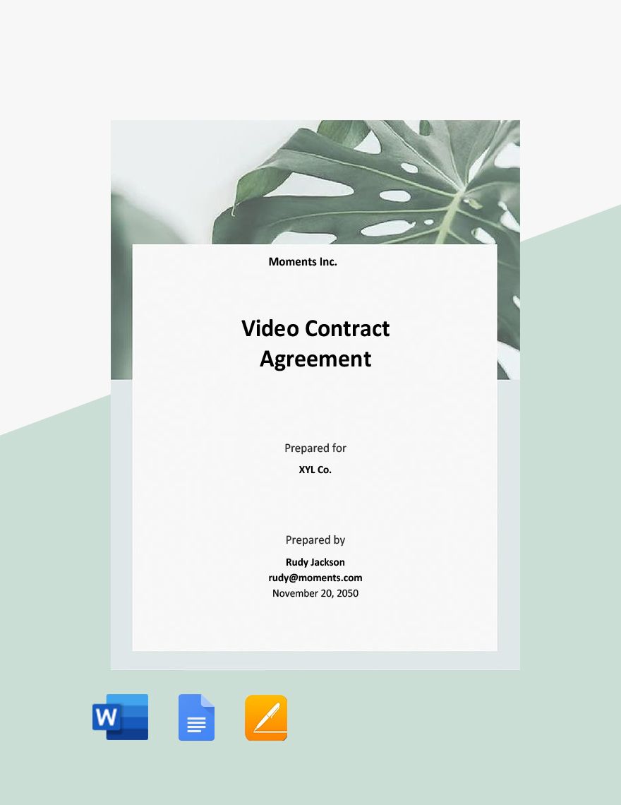 Video Contract Agreement Template