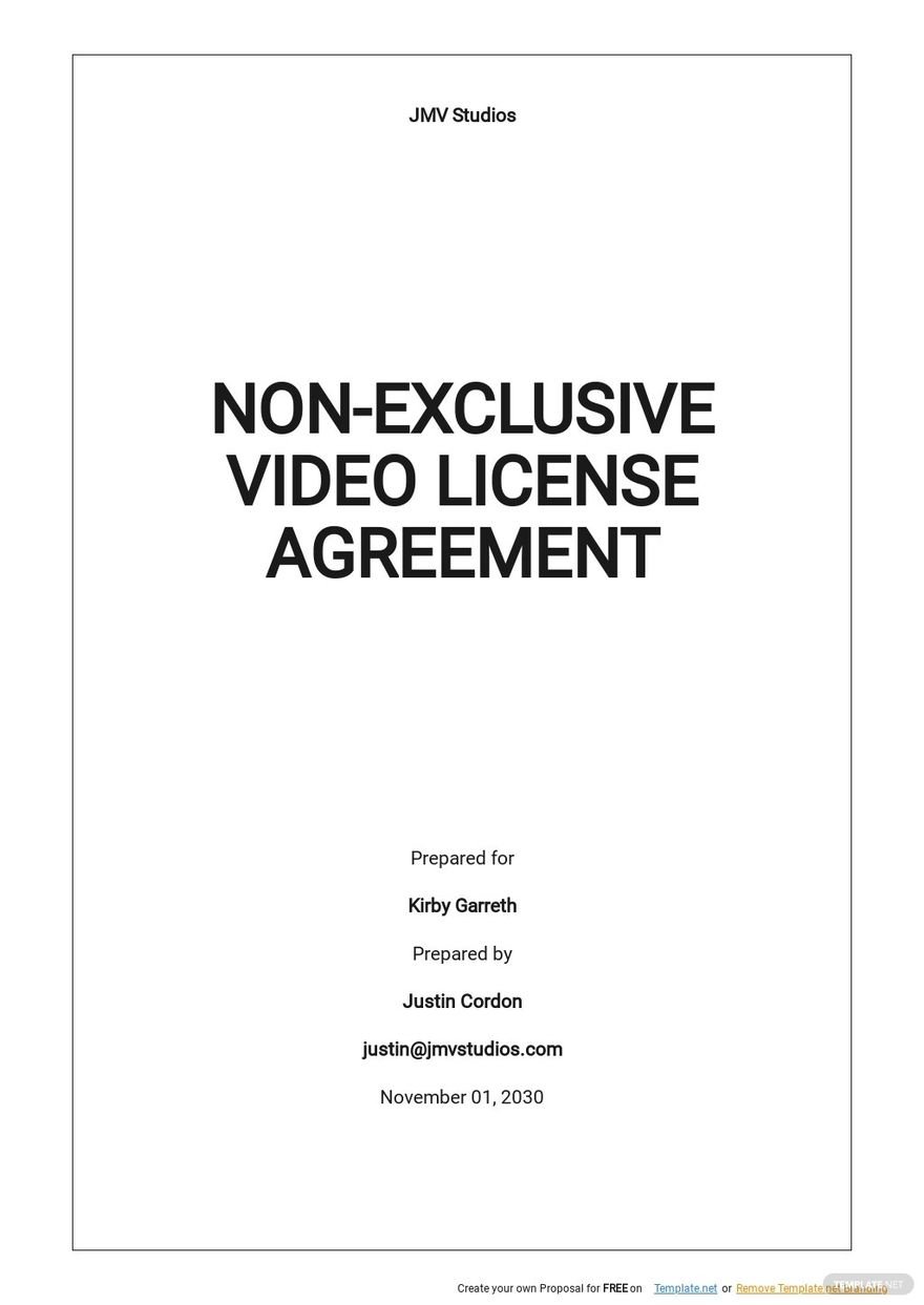 Non-Exclusive Video License Agreement Template