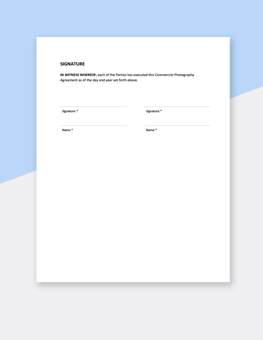 Photography Buyout Agreement Template