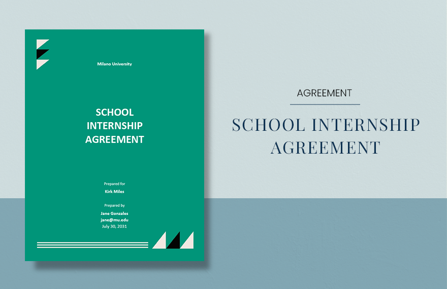School Internship Agreement Template