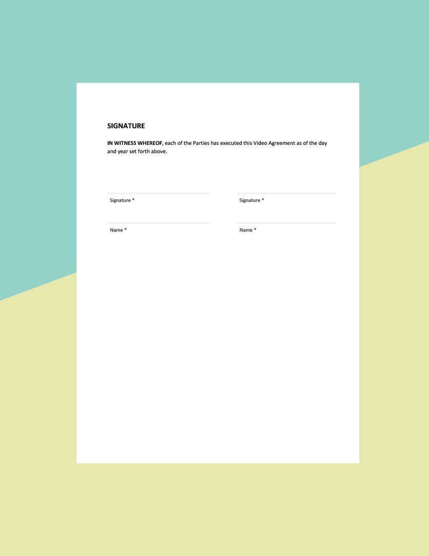 Video Production Services Agreement Template