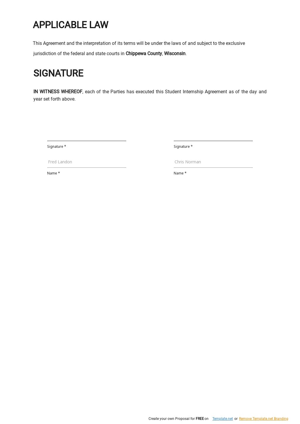 Student Internship Agreement Template [Free PDF]