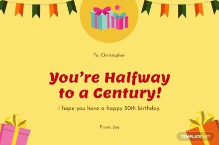 50th Birthday Card Templates - Design, Free, Download 