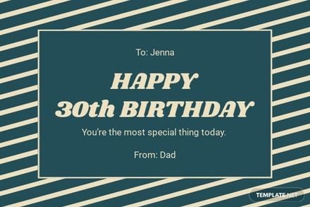 30th Birthday Card Template For Daughter