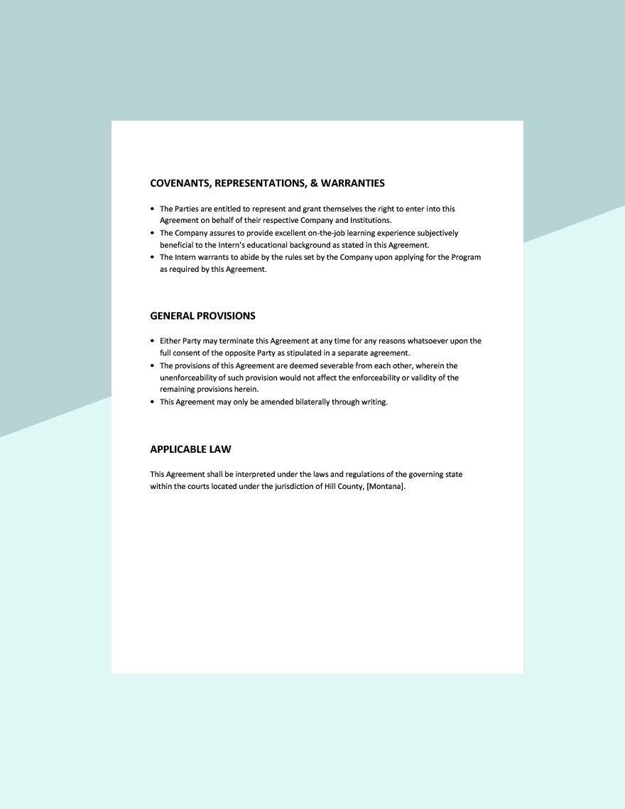 Internship Contract Agreement Template Download in Word, Google Docs