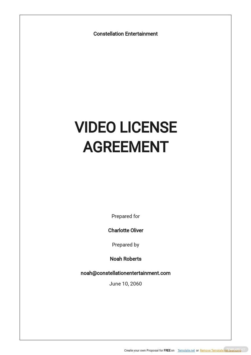 Video License Agreement Template 