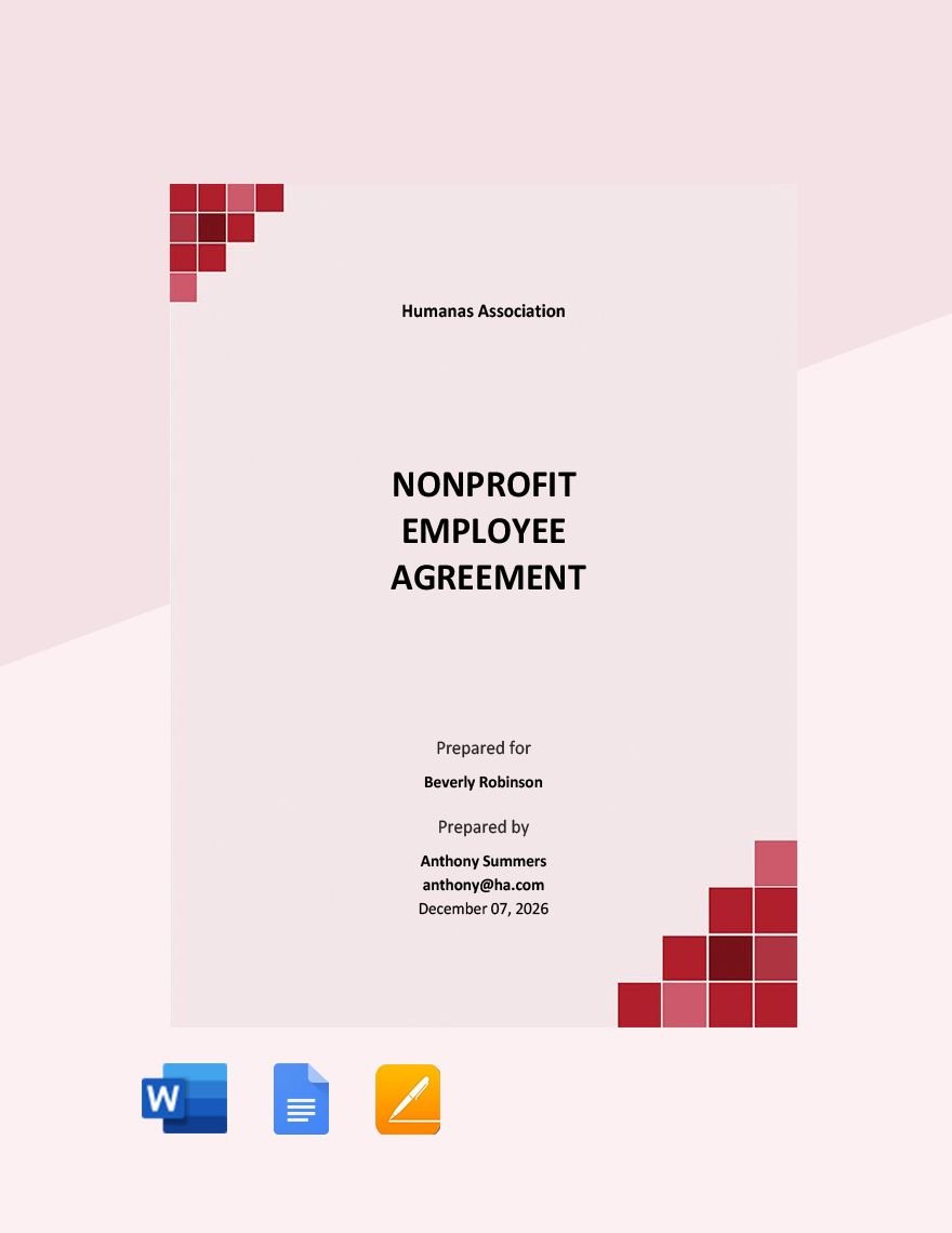 Nonprofit Employee Agreement Template
