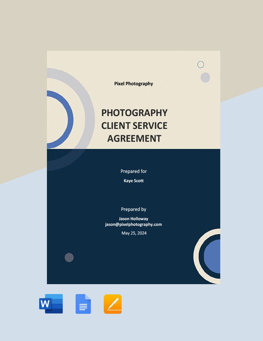 Photography Client Service Agreement Template