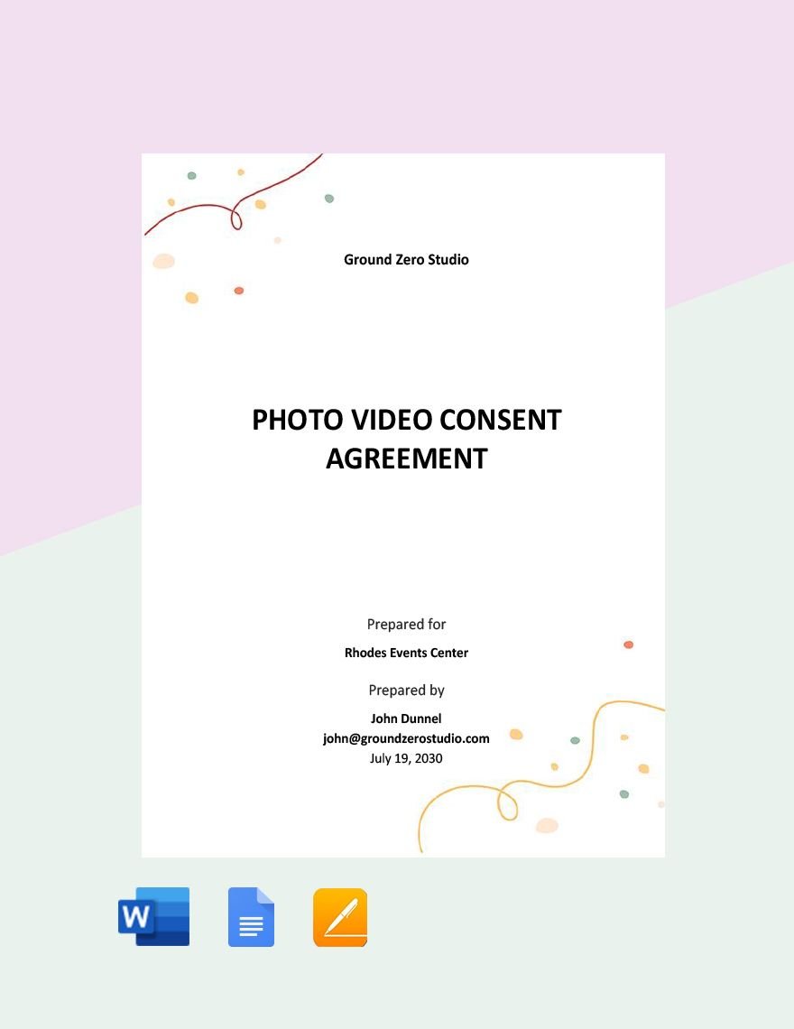 Photo Video Consent Agreement Template