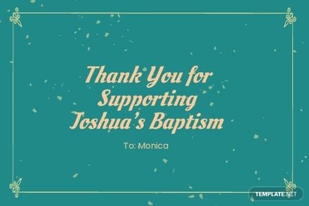 Vintage Baptism Thank You Card Template