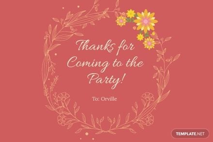 First Birthday Thank You Card Template