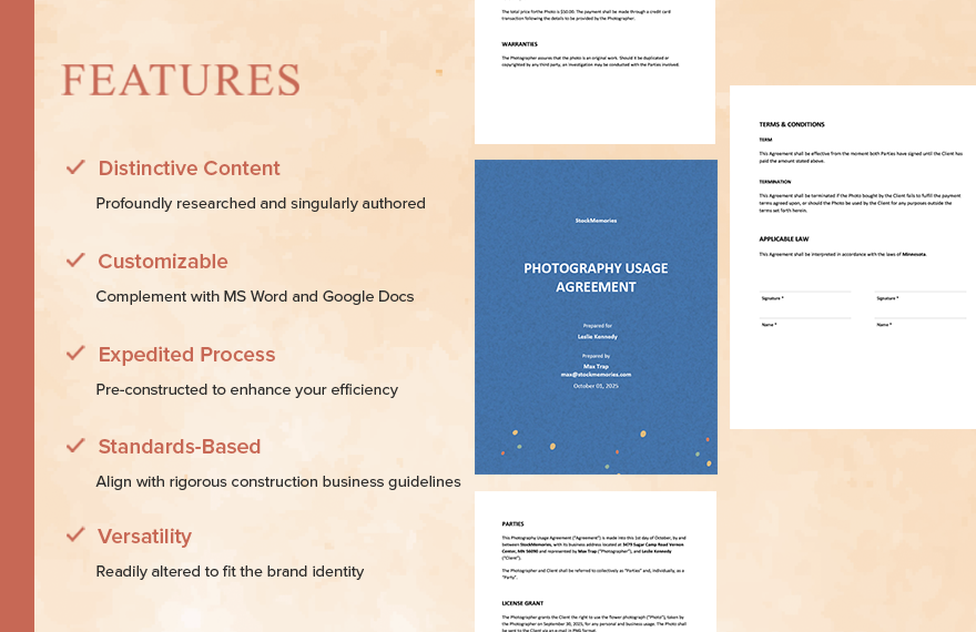 Photography Usage Agreement Template