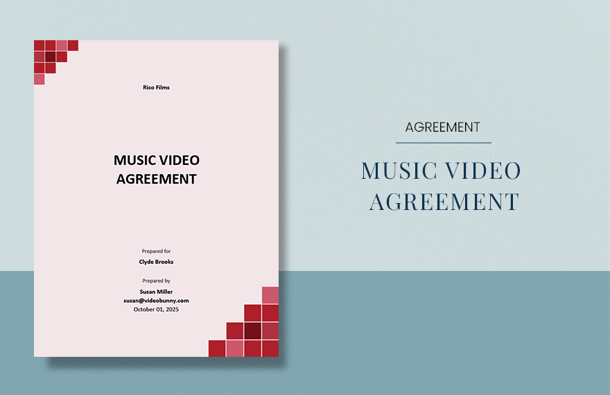 Music Video Agreement Template in Word, Google Docs, Apple Pages