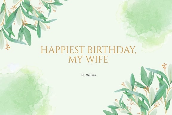 Special Birthday Card Template For My Wife