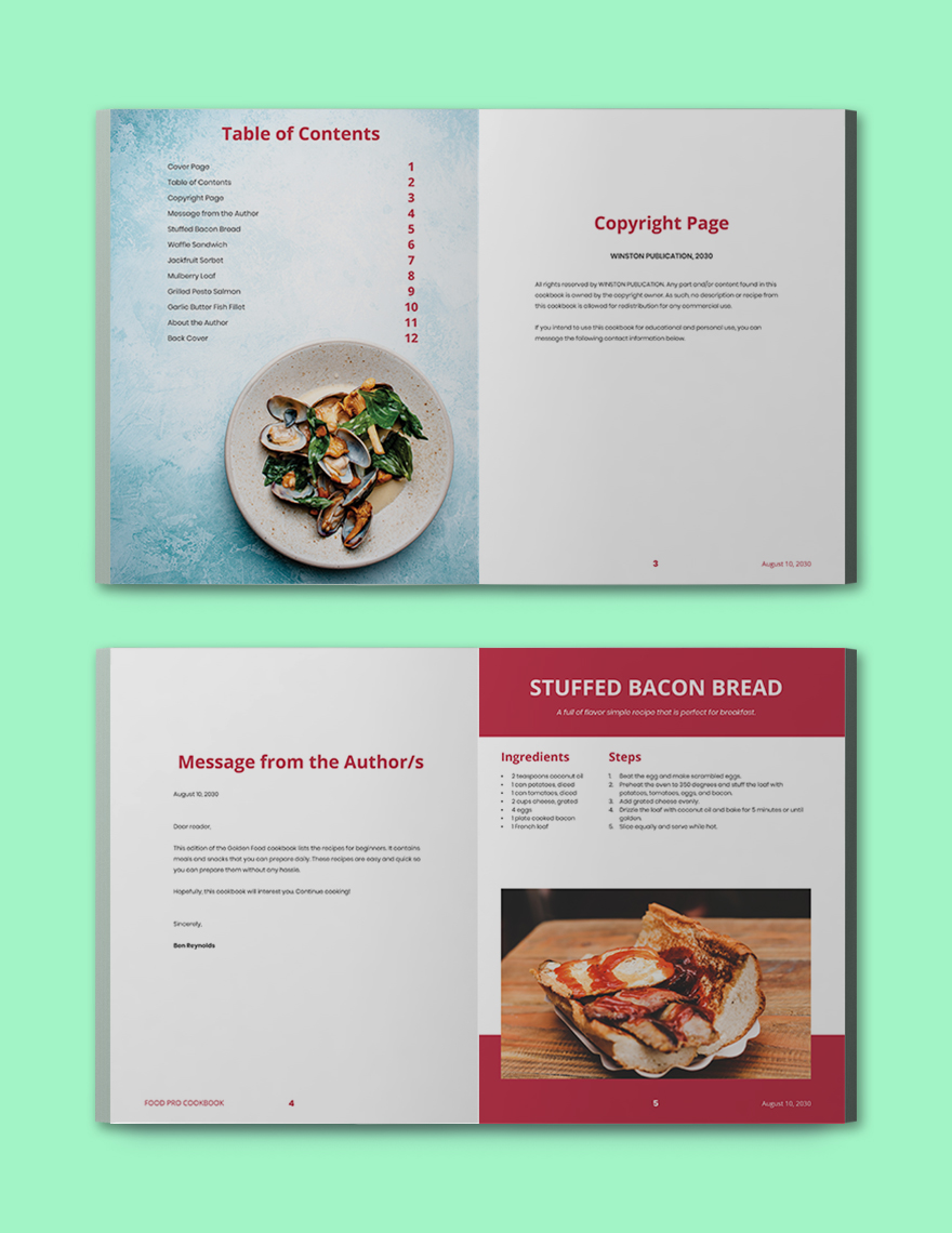 Modern Sales Cookbook Template