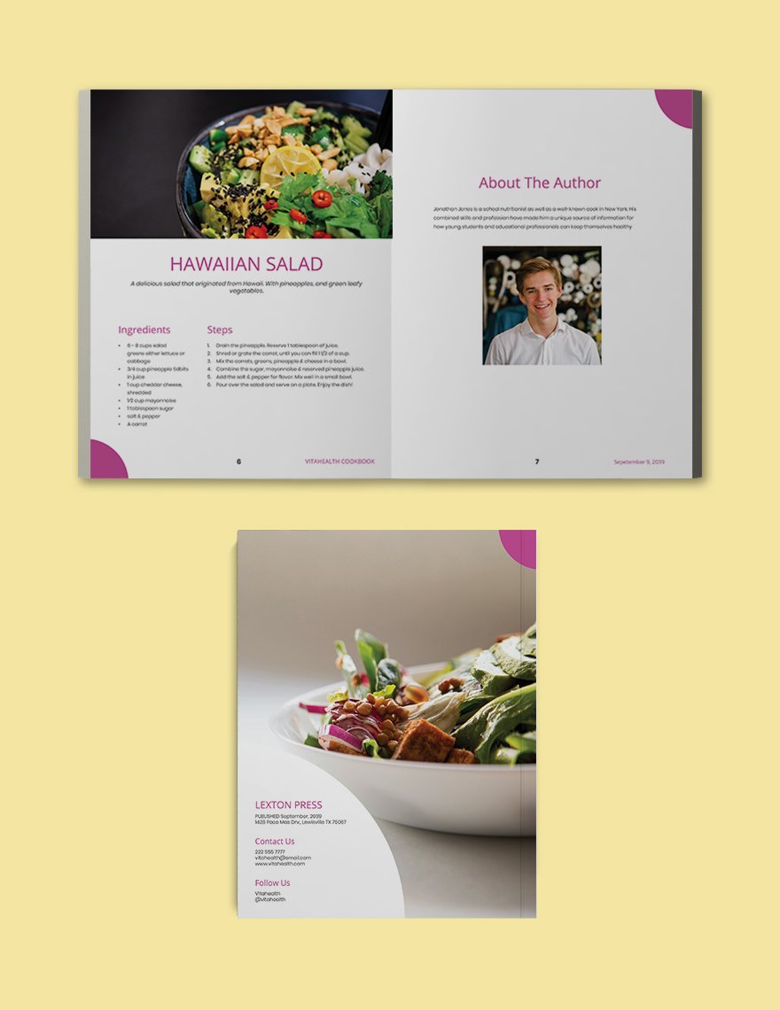 Modern Healthy Cookbook Template Sample