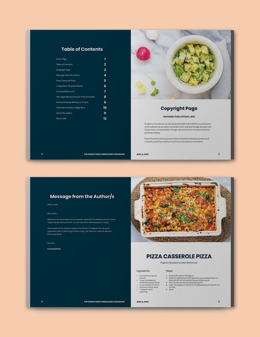 Elegant Fundraiser Cookbook Template Format
