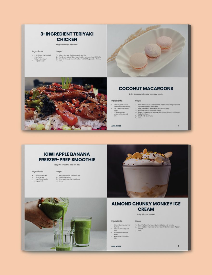 Elegant Fundraiser Cookbook Template Sample