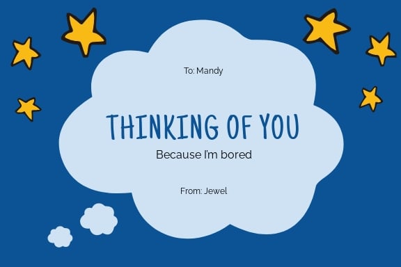 Funny Thinking of You Card Template in Word, Google Docs, Illustrator, PSD, Apple Pages, Publisher