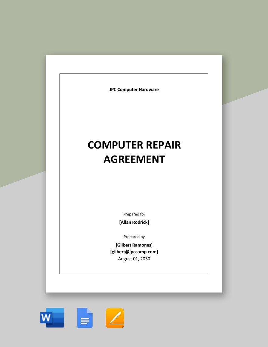 Computer Repair Word Templates Design, Free, Download