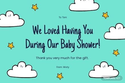 Thank You For Coming To Baby Shower Card