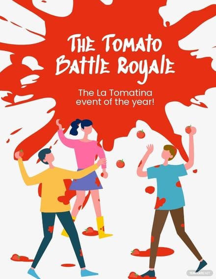 La Tomatina Event Flyer Template in Word, Google Docs, Apple Pages, Publisher