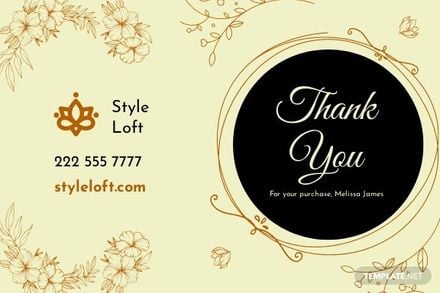 Sample Business Thank You Card Template
