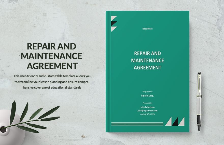 Repair And Maintenance Agreement Template