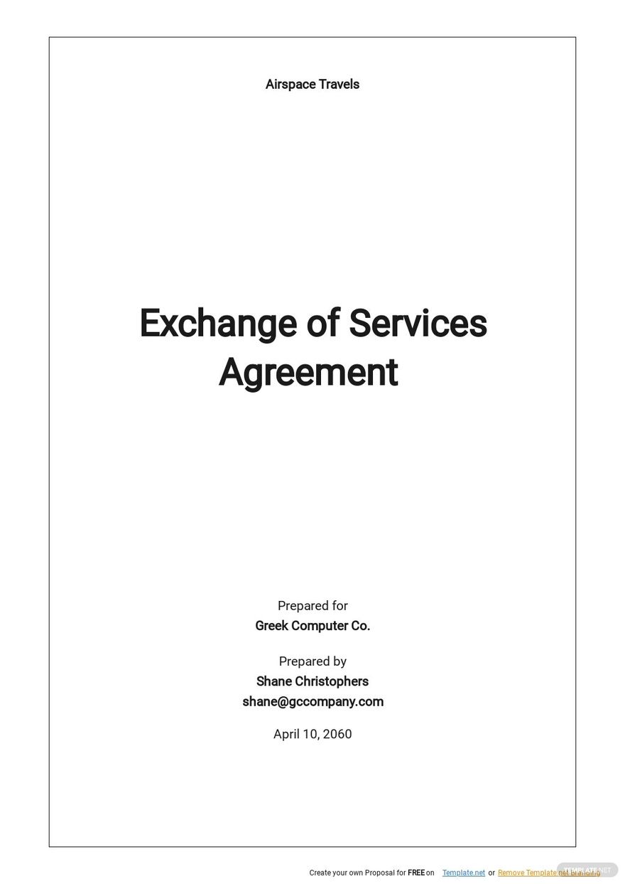 Exchange of Services Agreement Template 