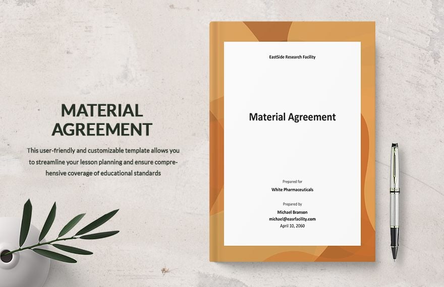 Material Agreement Template  in Word, Google Docs, Apple Pages