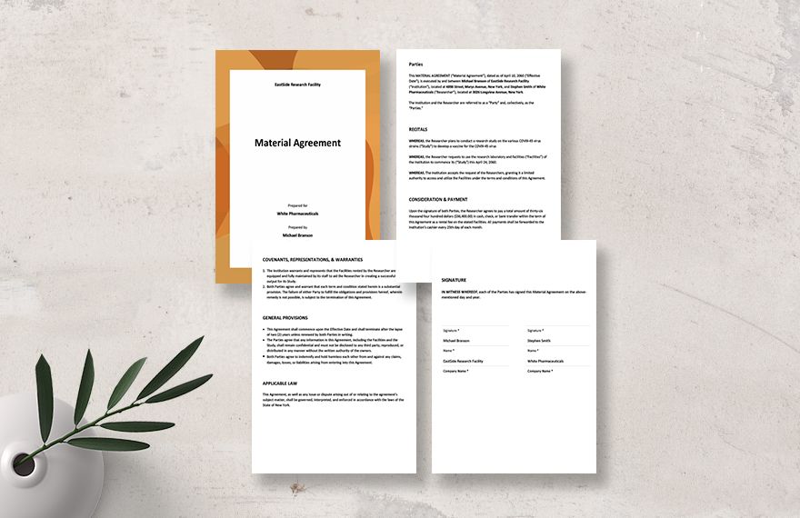 Material Agreement Template 