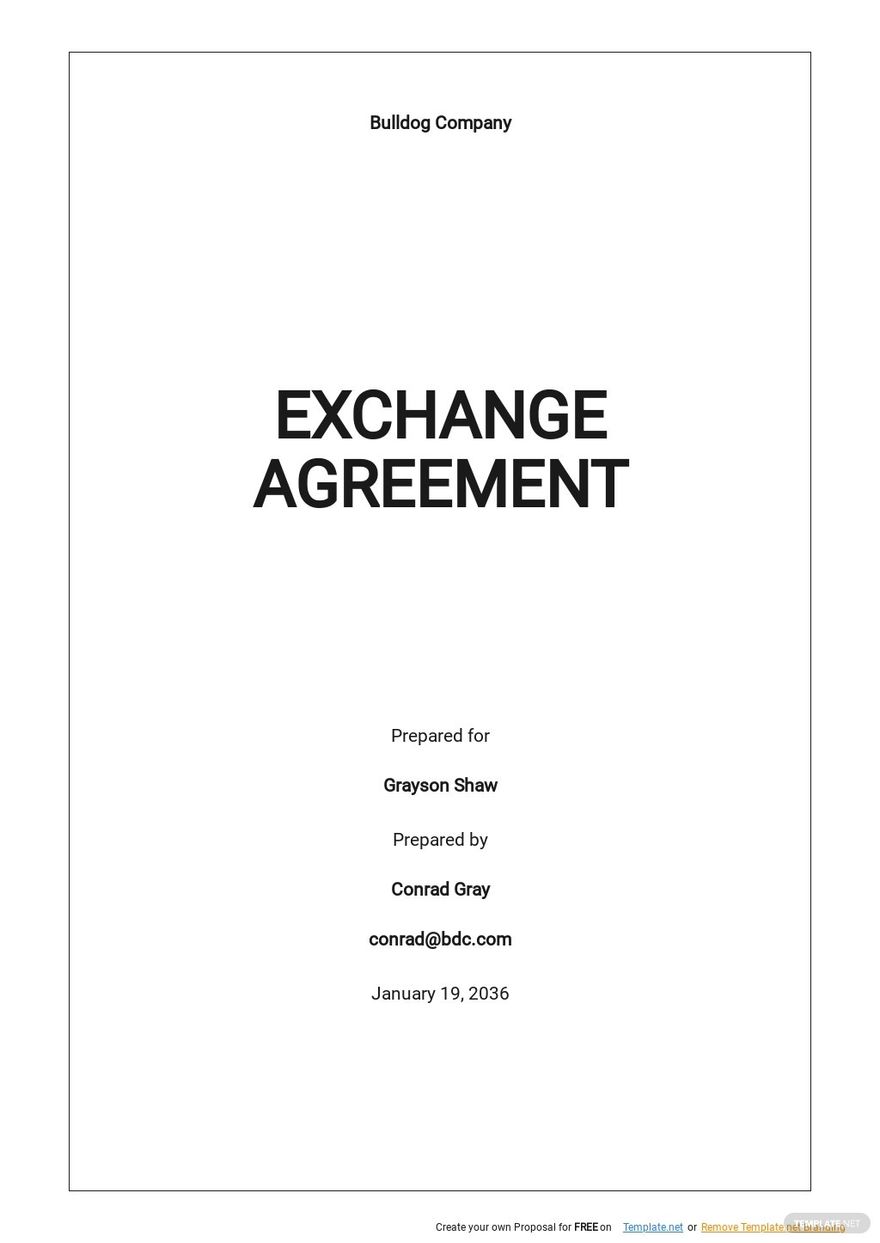 Exchange Agreement Template