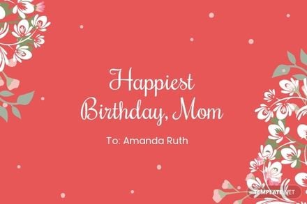 Happy Birthday Card Template For Mom