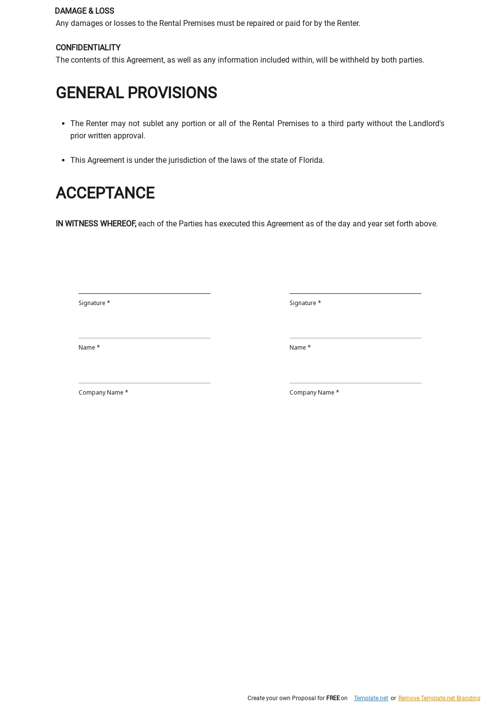 Tenant Rental Agreement Template - Google Docs, Word | Template.net