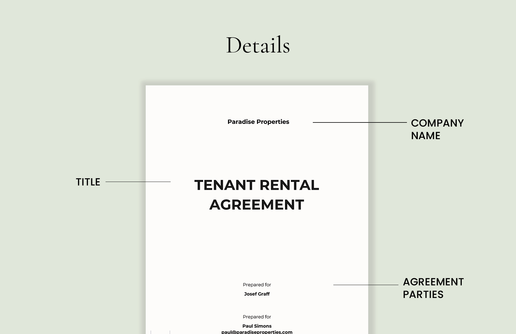 Tenant Rental Agreement Template