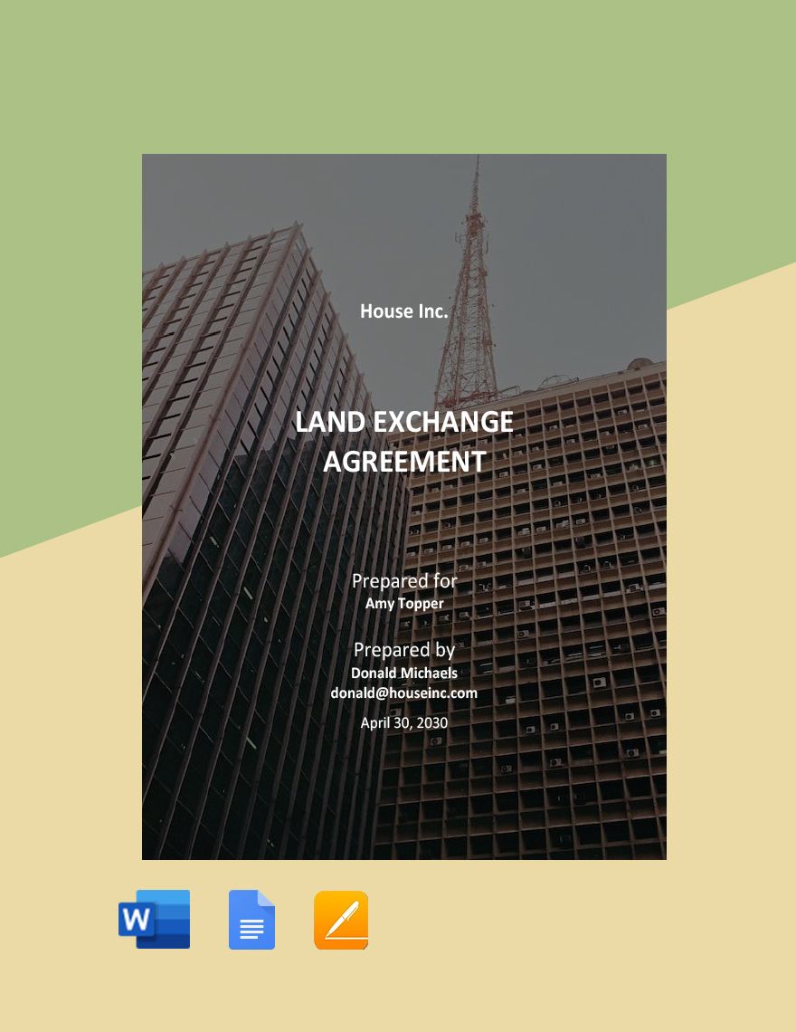 Land Exchange Agreement Template