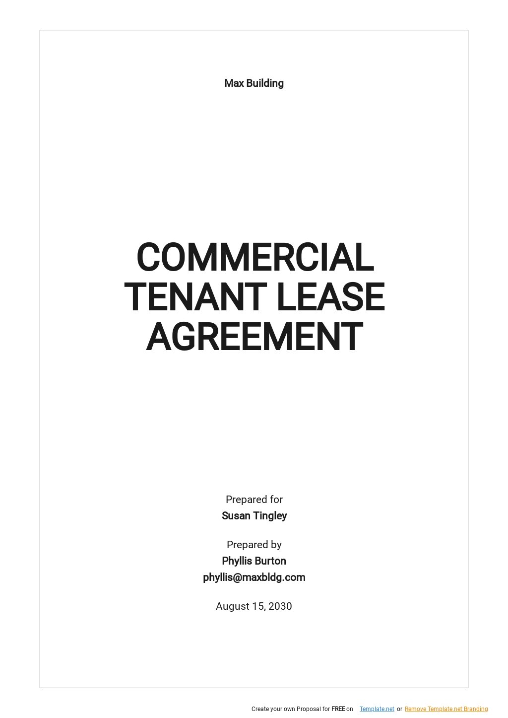 Commercial Tenant Lease Agreement Template