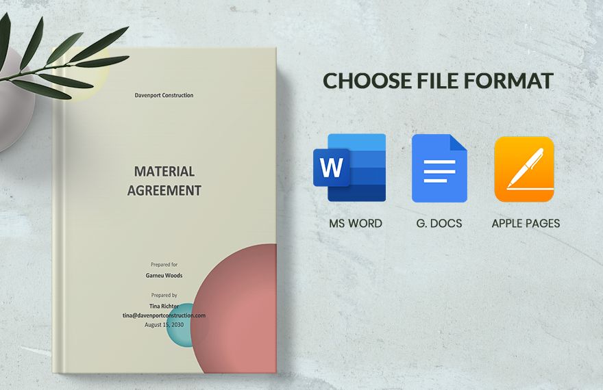 Sample Material Agreement Template
